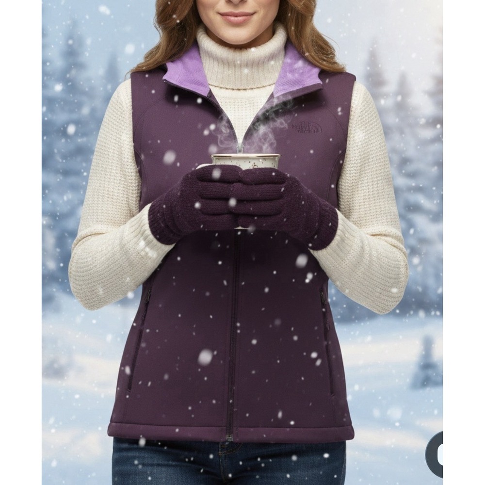 The North Face Canon Wall Vest Womens Size L‎ Purple Hooded Layering Windwall
